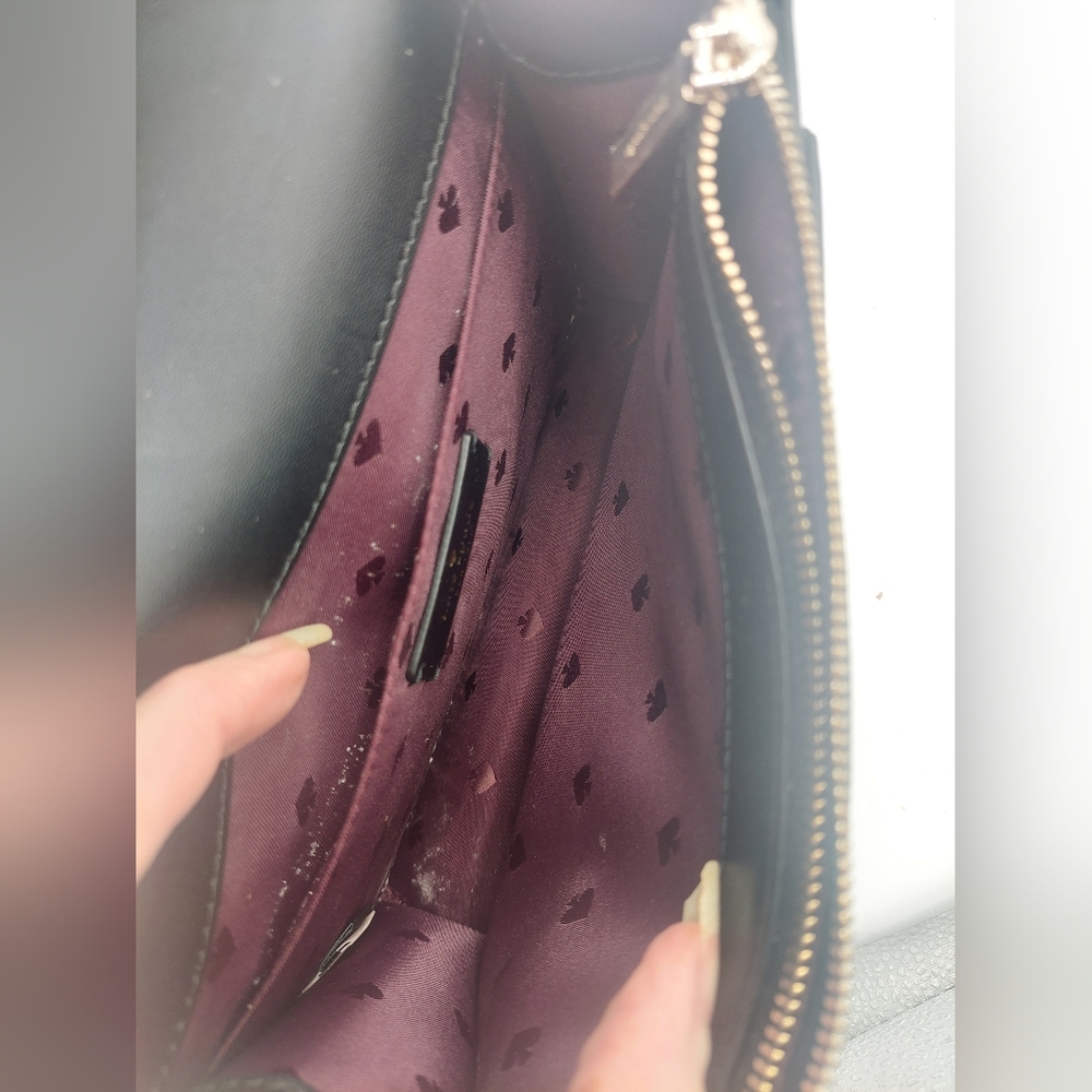 Kate Spade Remi Flap Chain Crossbody Colorblock Ripe Plum - Picture 8 of 10